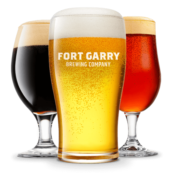 Fort Garry Brewing Beverages in Glasses