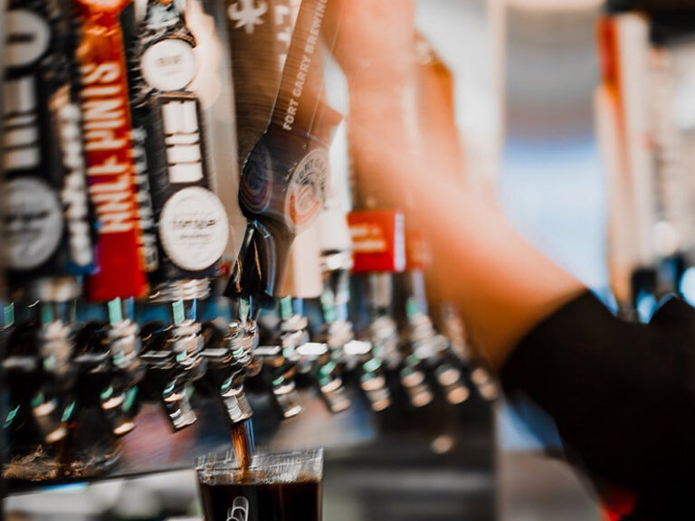 Fort Garry Brewing beer taps at the Casinos of Winnipeg